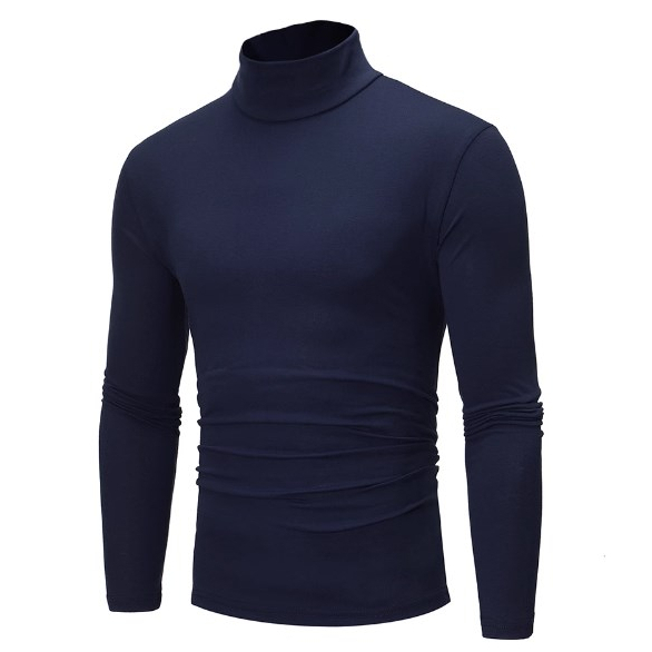 Áo Thun Tay Dài Cổ Cao Đơn Giản Thời Trang Cho Nam