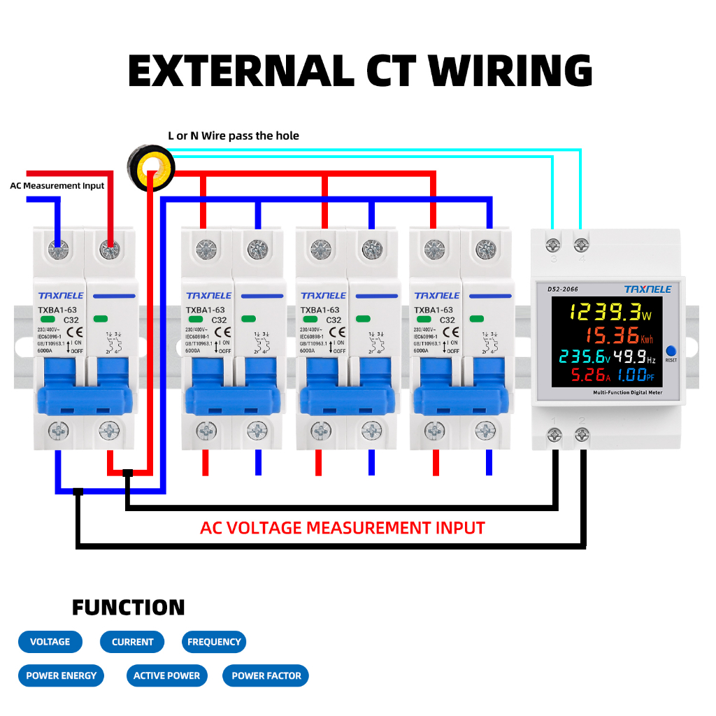 Đồng Hồ Đo Điện Áp D52-2066 AC 110V 220V 380V 100A