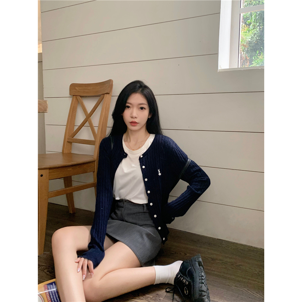 QADCOL Áo Khoác cardigan Dệt Kim Cao Cấp Tay Dài Dáng Ôm Thêu Họa Tiết Thời Trang Mùa Thu Cho Nữ