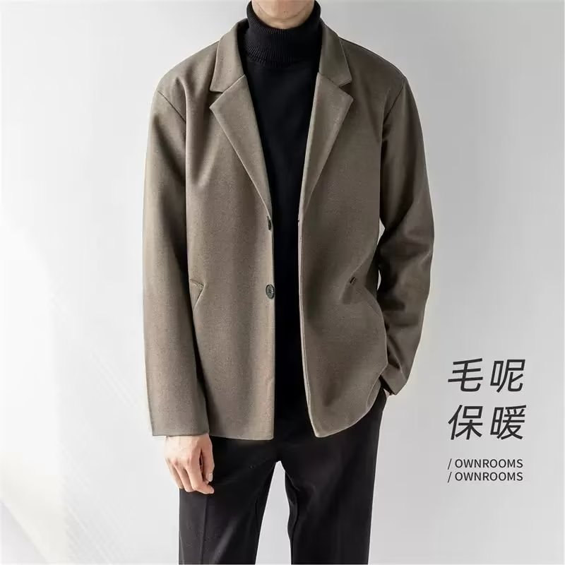 Eershenshi Áo Khoác Vest Vải Len Ôm Dáng Màu Nâu Cà Phê Phong Cách Anh Quốc Giản Dị Chất Lượng Cao Cho Nam