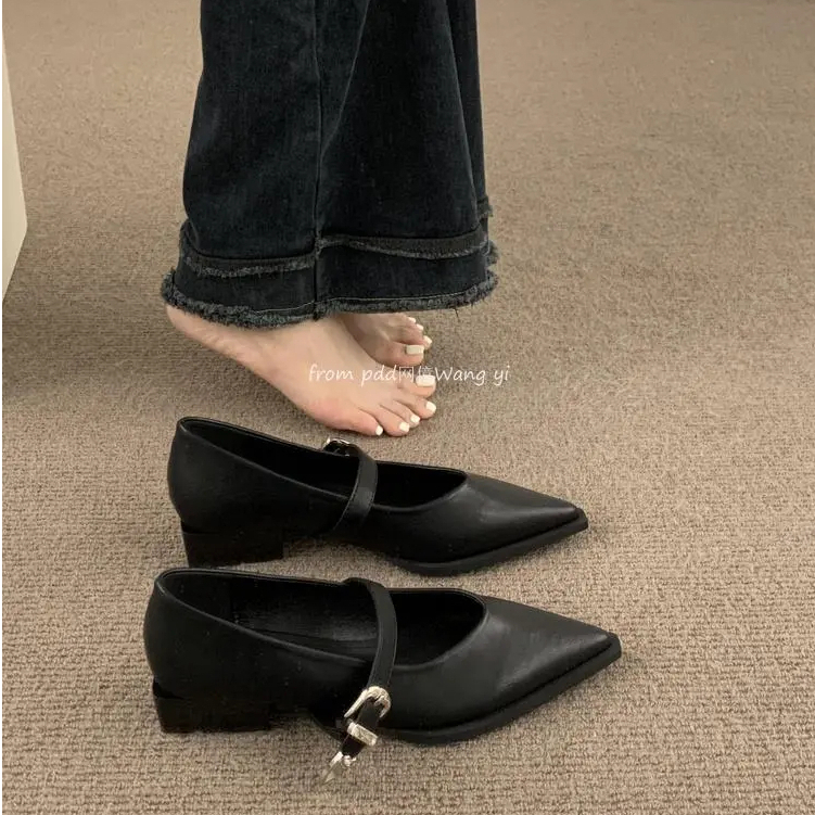 Prowow❤Giày Cao Gót Mũi Nhọn Phong Cách Pháp Thời Trang Cho Nữ