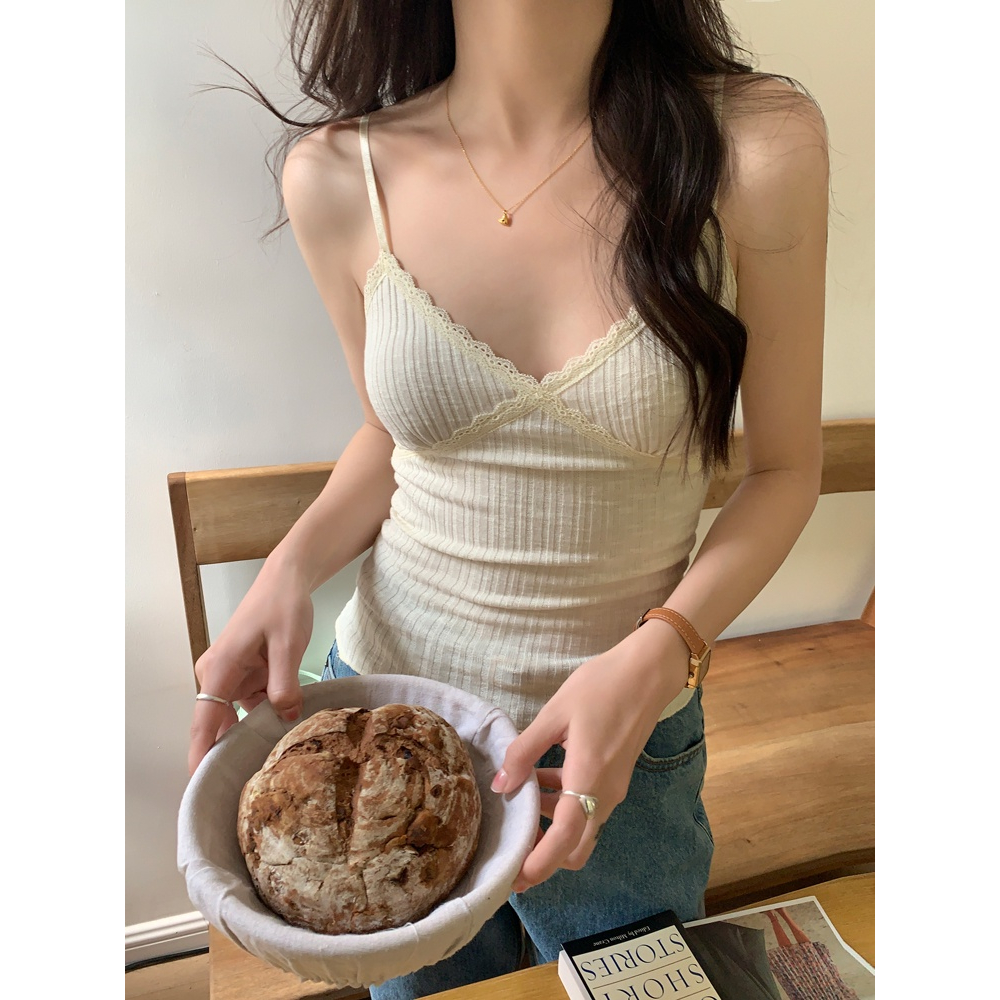 Áo Hai Dây Phối Ren Màu Sắc Trơn 63187