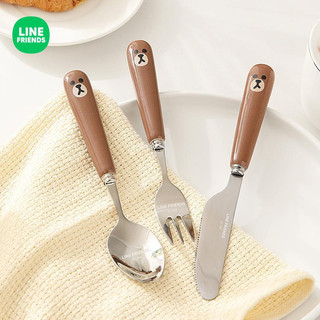Line friends bộ dụng cụ ăn bằng thép không gỉ 304 cao cấp