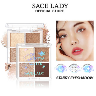 [SACE LADY] Bảng phấn mắt SACE LADY 4 màu tông ánh nhũ và lì thời thượng 1.8g / 0.05oz