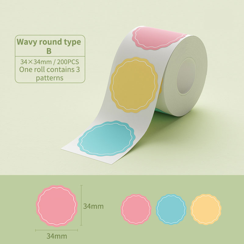 Giấy dán nhãn NIIMBOT B21/B1/B3S hình tròn tự dính chống nước niêm phong đa dụng