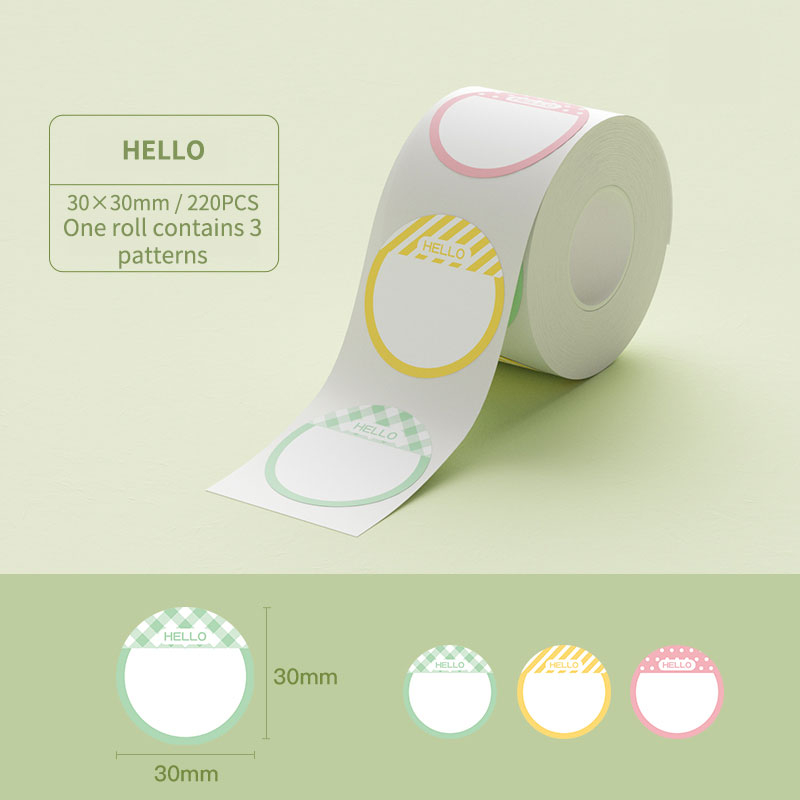 Giấy dán nhãn NIIMBOT B21/B1/B3S hình tròn tự dính chống nước niêm phong đa dụng