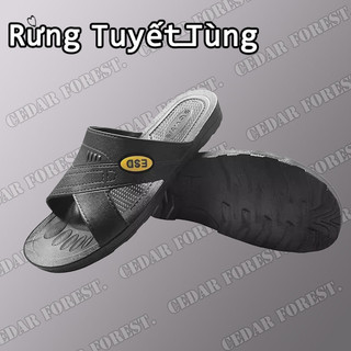 SHANMUSENLIN Dép sandal chống tĩnh điện hình chữ X màu đen cho nam nữ