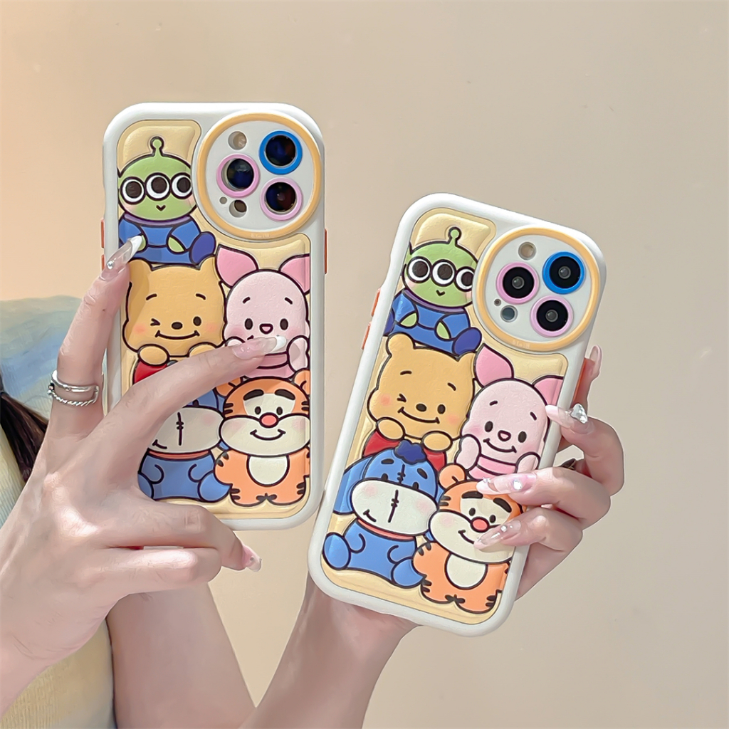 Hoạt Hình Ốp Điện Thoại Da Họa Tiết Ba Chiều Cho iphone 15promax 14promax 13 iphone11 12 promax