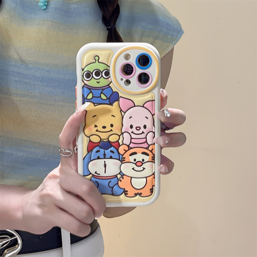 Hoạt Hình Ốp Điện Thoại Da Họa Tiết Ba Chiều Cho iphone 15promax 14promax 13 iphone11 12 promax