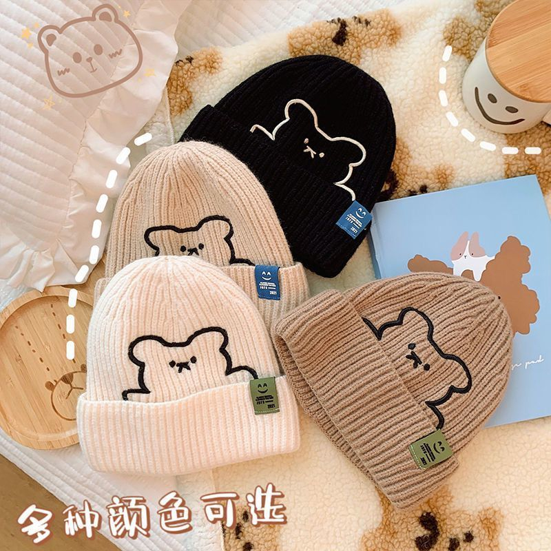 Mũ Len Hình Gấu Dễ Thương Thời Trang Mùa Đông Ấm Áp