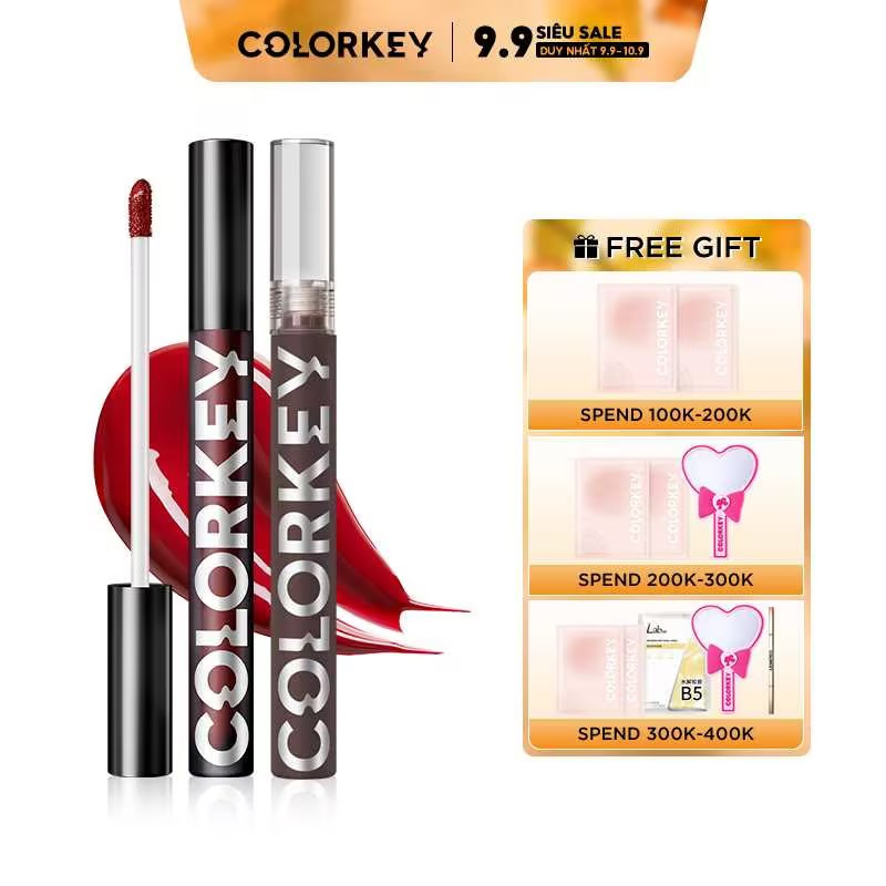 Son tint bóng Colorkey dạng lỏng lâu trôi glasting water tint 1.7g