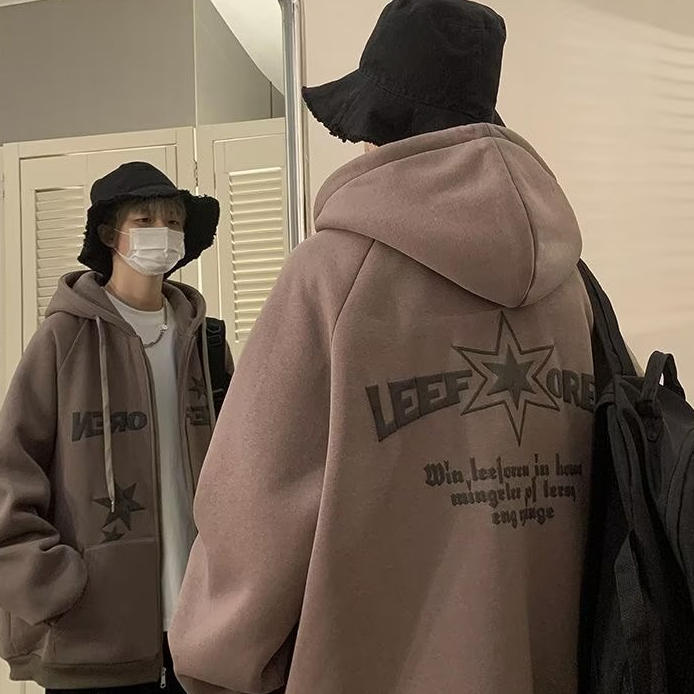 Áo khoác Hoodie Nam Nữ Basic Unisex Nỉ From Rộng Chất Liệu Vải Nỉ Bông In Chữ Mũ 2 Lớp Dáng Thụng Kiểu Dáng