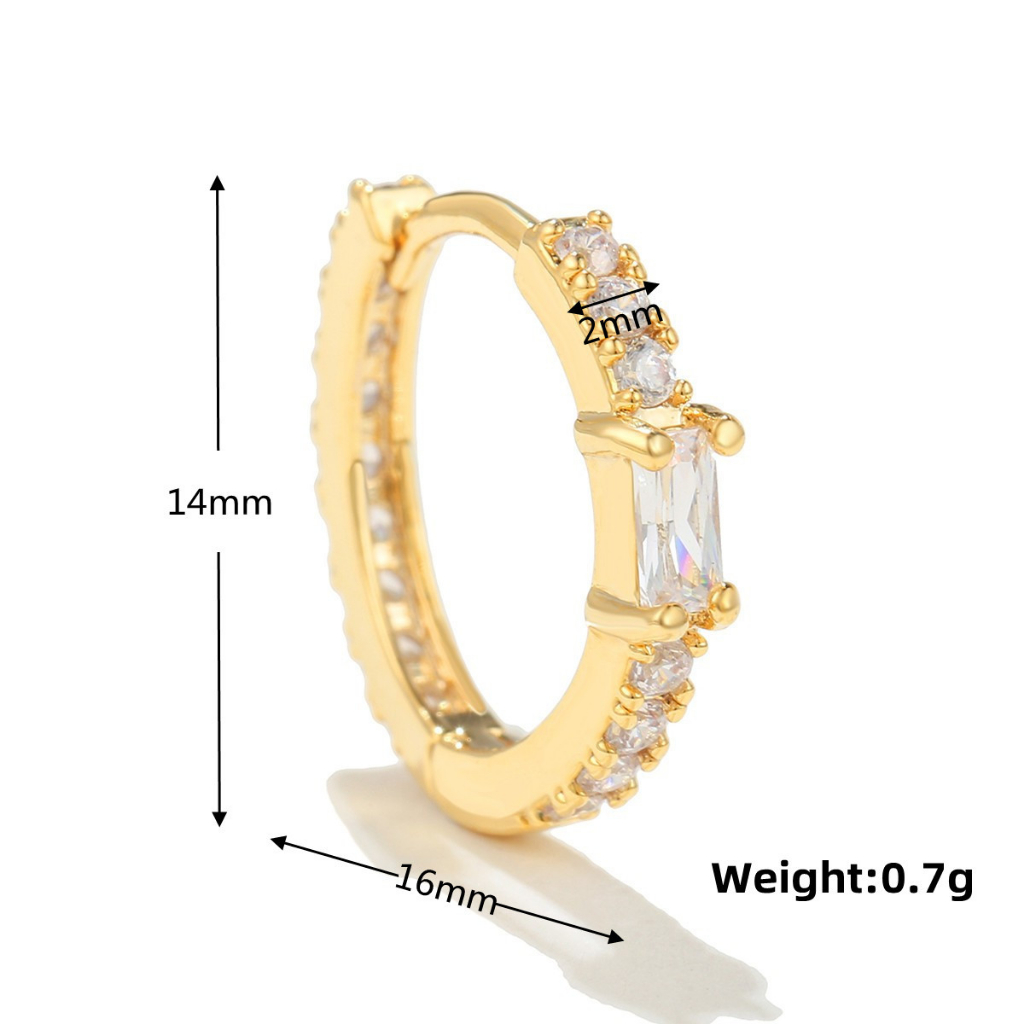 1 Bông Tai Mạ Bạc 925 Đính Đá Zircon Đơn Giản Thời Trang Dành Cho Nữ