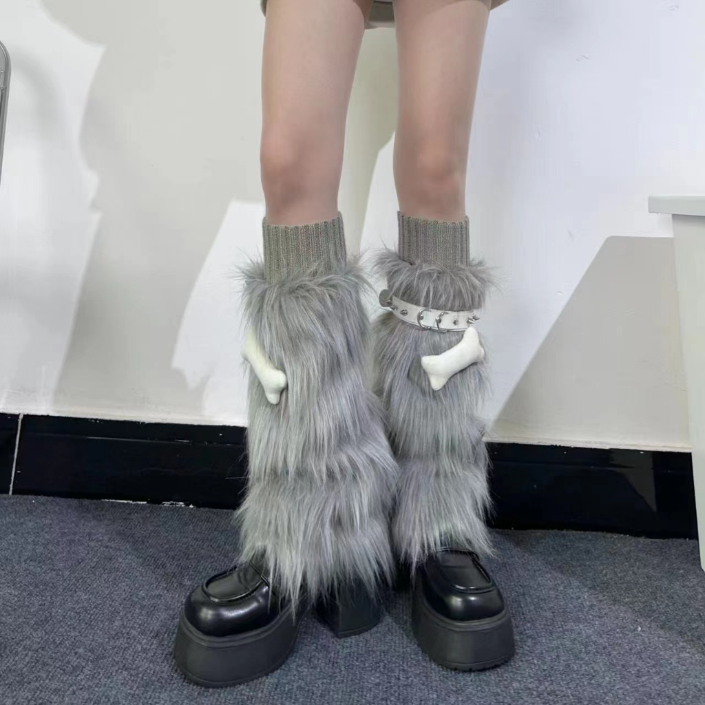 Hot Vớ Lông Thỏ Giả Cổ Cao Đến Giữa Bắp Chân Phong Cách Châu Á jk pile