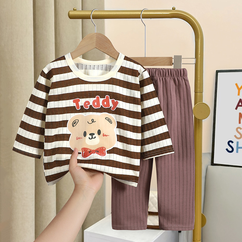 Bộ Đồ Ngủ Áo Sơ Mi cotton + Quần Dài Thời Trang Cho Bé
