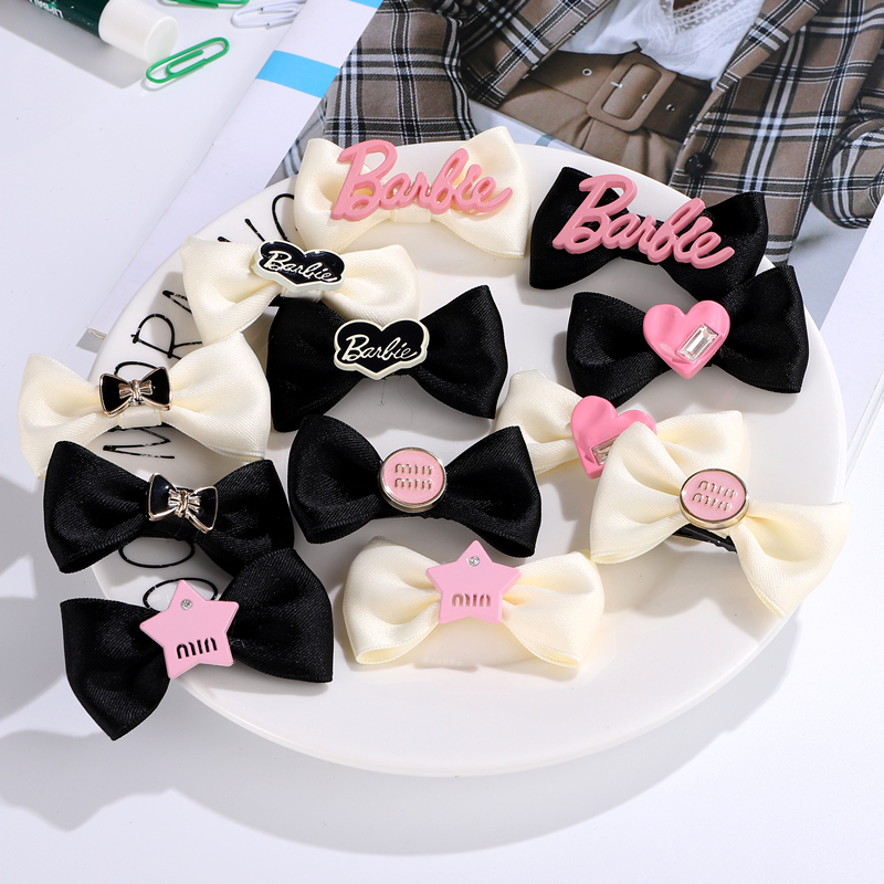 Mh Kẹp Tóc Hai Đầu Hình Nơ In Chữ Thời Trang Dành Cho Nữ y2k