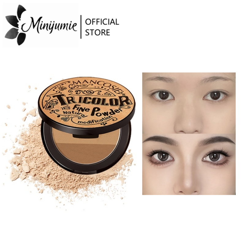 Minijumie® Bảng Màu Phấn Bắt Sáng 3 Màu Sắc Kết Hợp Bền Màu Dài Lâu