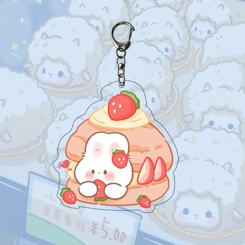 Hoạt Hình Móc Khóa Hình Bánh Kem Động Vật Đáng Yêu