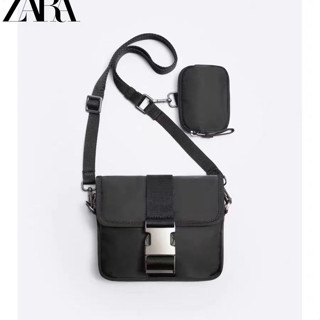 Zara Túi Đeo Chéo mini Hình Vuông Bằng nylon Thời Trang Cho Nam
