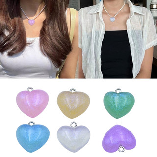 Hạt charm Hình Trái Tim Lấp Lánh Bằng Nhựa resin