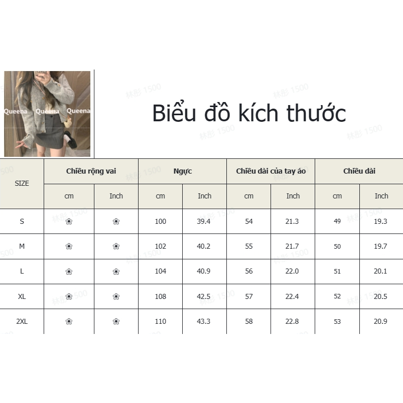 Queena Áo Len áo khoác cardigan áo cardigan Thời trang hàn quốc WMY23903H2 36Z230906