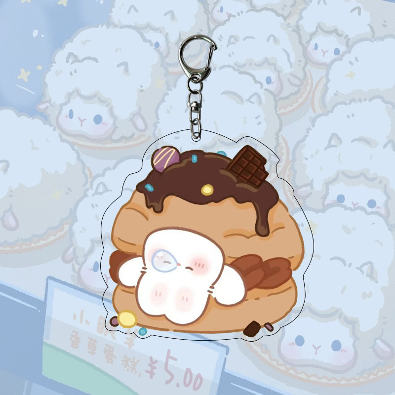 Hoạt Hình Móc Khóa Hình Bánh Kem Động Vật Đáng Yêu