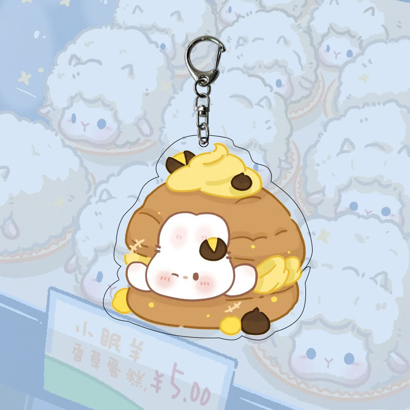 Hoạt Hình Móc Khóa Hình Bánh Kem Động Vật Đáng Yêu