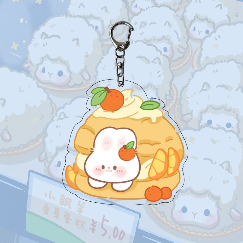 Hoạt Hình Móc Khóa Hình Bánh Kem Động Vật Đáng Yêu