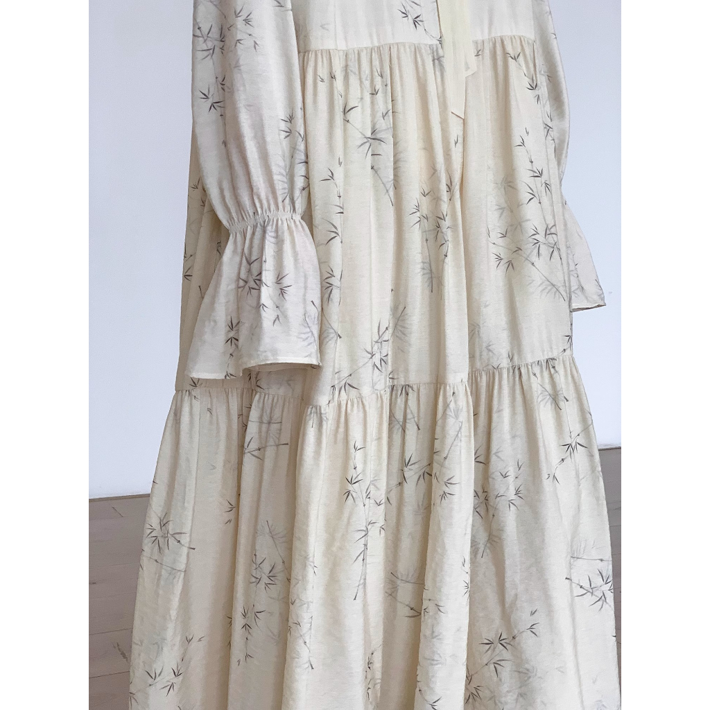 Đầm Hoa Tay Dài Phong Cách Trung Quốc Thời Trang Mùa Thu Mới 2023