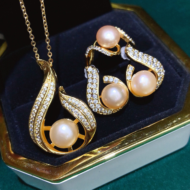 Bộ Trang Sức Ba Món Ngọc Trai Tự Nhiên