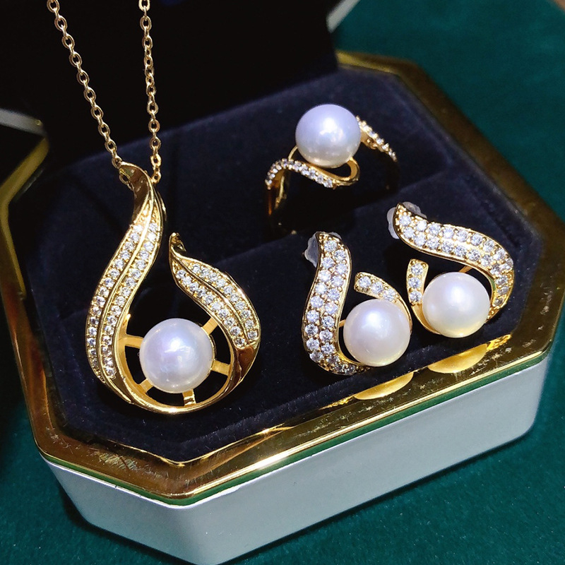 Bộ Trang Sức Ba Món Ngọc Trai Tự Nhiên