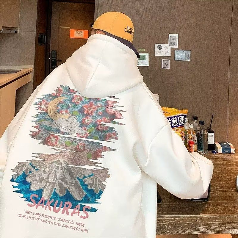 ✦AFFLIGA✦ Áo Hoodie Tay Dài In Hình Phong Cảnh Núi Tuyết Thời Trang Hàn Quốc 2023