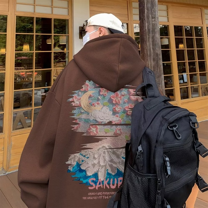 ✦AFFLIGA✦ Áo Hoodie Tay Dài In Hình Phong Cảnh Núi Tuyết Thời Trang Hàn Quốc 2023