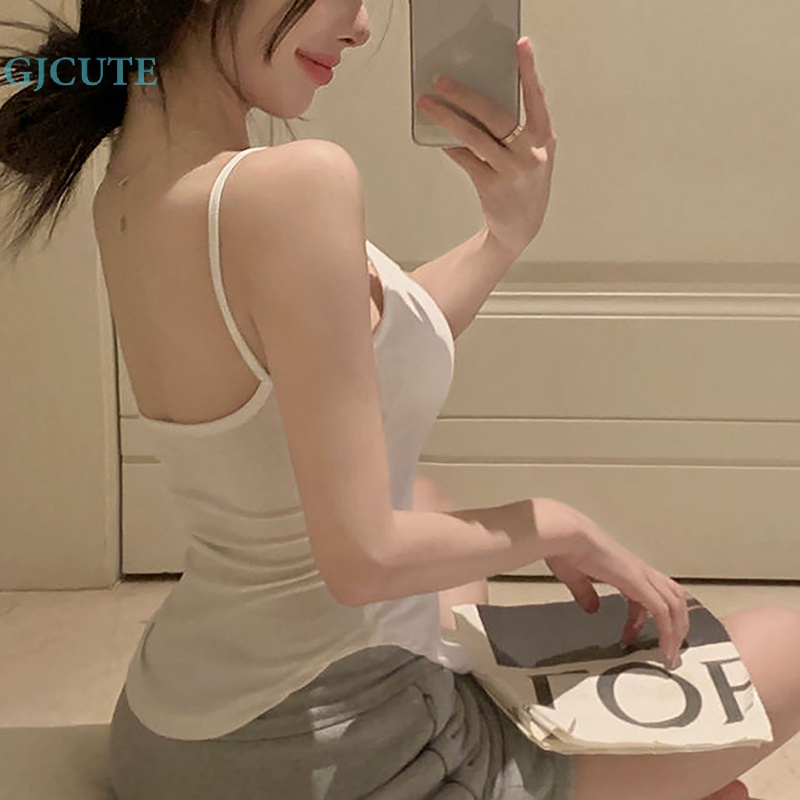 Áo Tank Top Hở Cổ Đáy Cong Quyến Rũ Thời Trang Mùa Hè Cho Nữ