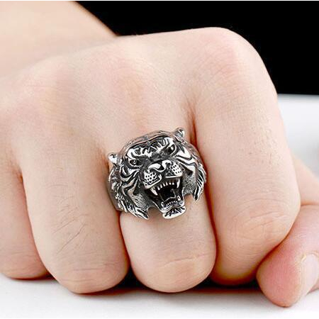 Nhẫn Nam Hình Đầu Hổ Cổ Điển Thời Trang Bán Chạy Nhất
