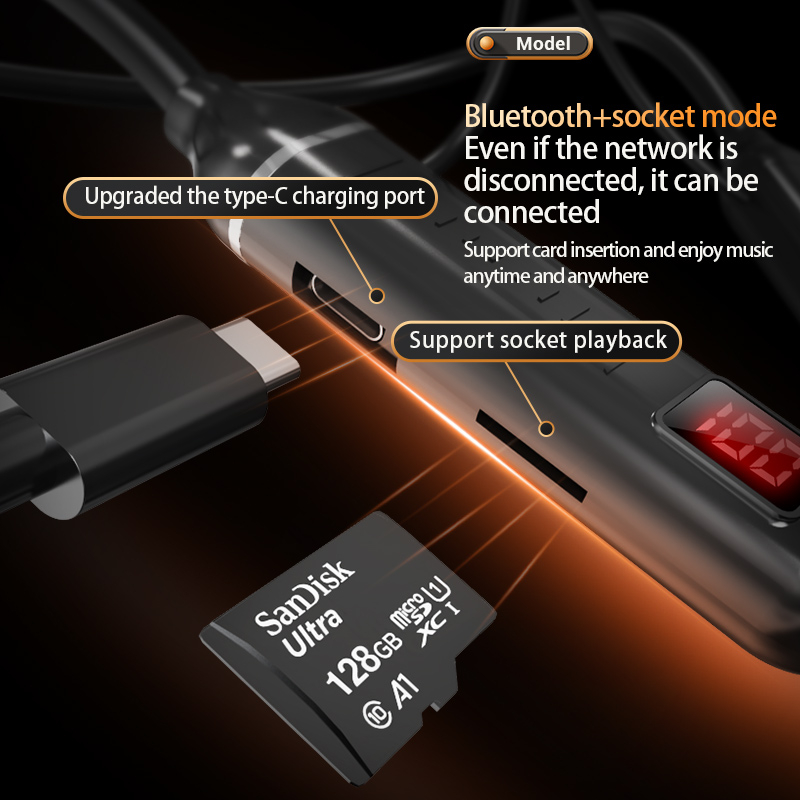 Tai Nghe Nhét Tai Không Dây bluetooth 500 Giờ Có Thể Chèn Thẻ Màn Hình led hifi Loại c 202