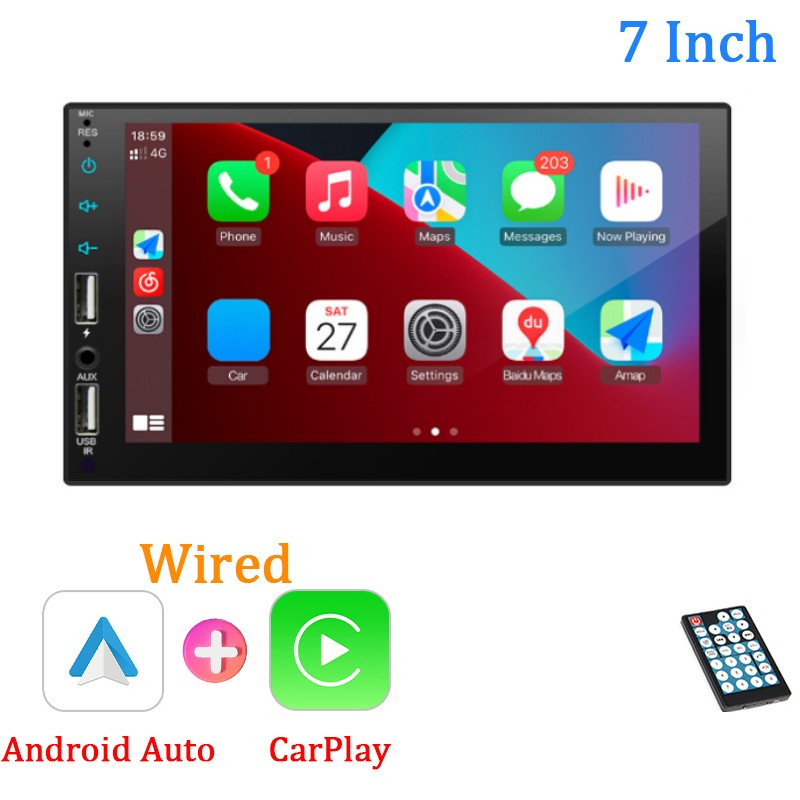 Máy Nghe Nhạc mp5 7 "carplay 1 din Màn Hình Cảm Ứng hd Đa Phương Tiện fm aux usb Kết Nối bluetooth Tự Động Thông Dụng Cho Xe Hơi