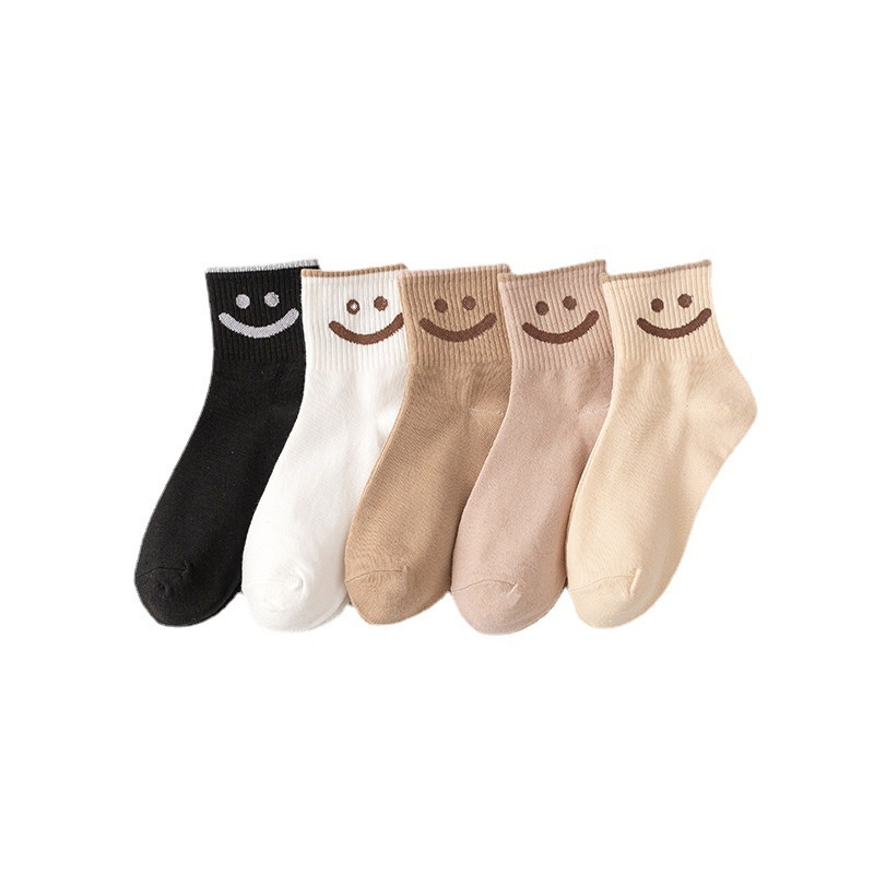 ⚡Đôi Tất Cotton Dày Hoạ Tiết Mặt Cười Xinh Xắn Cho Nữ