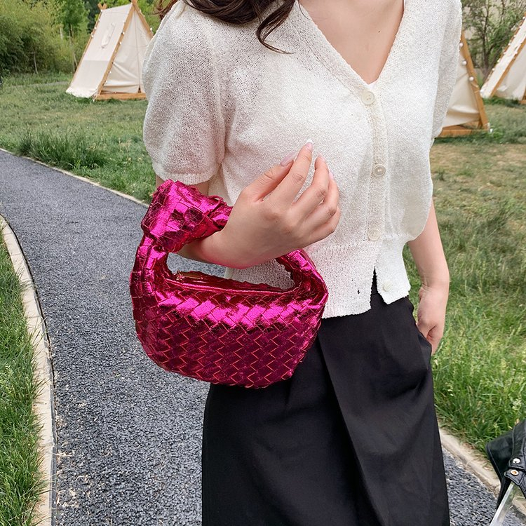 Túi Xách Cầm Tay Họa Tiết Hình Thoi Màu Tương Phản Thời Trang Mùa Hè 2024 Phong Cách Hàn Quốc Cho Nữ