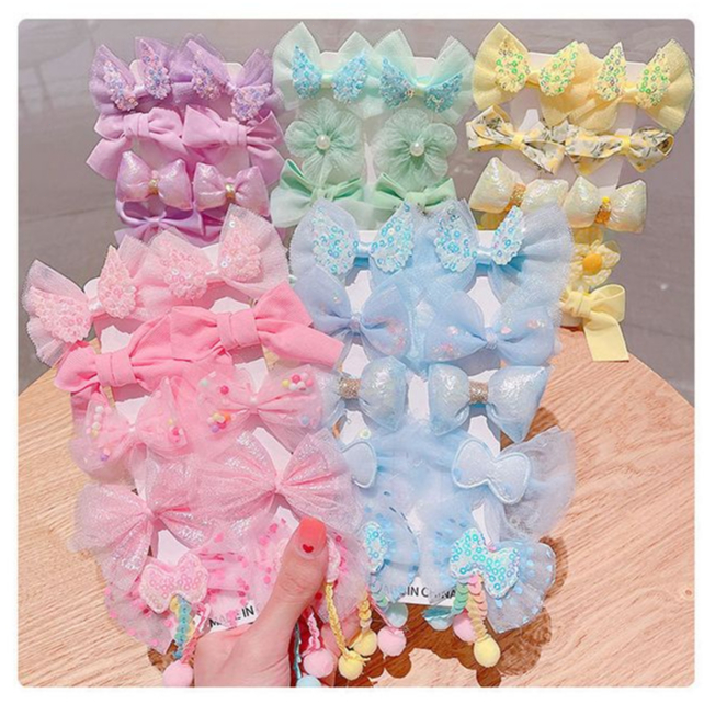 Miumiua🔮Set 10 Kẹp tóc BOWS đính nơ xinh xắn độc đáo cho bé gái