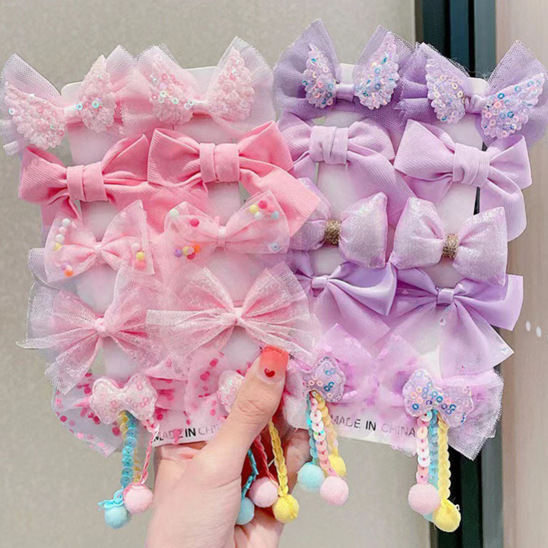 Miumiua🔮Set 10 Kẹp tóc BOWS đính nơ xinh xắn độc đáo cho bé gái