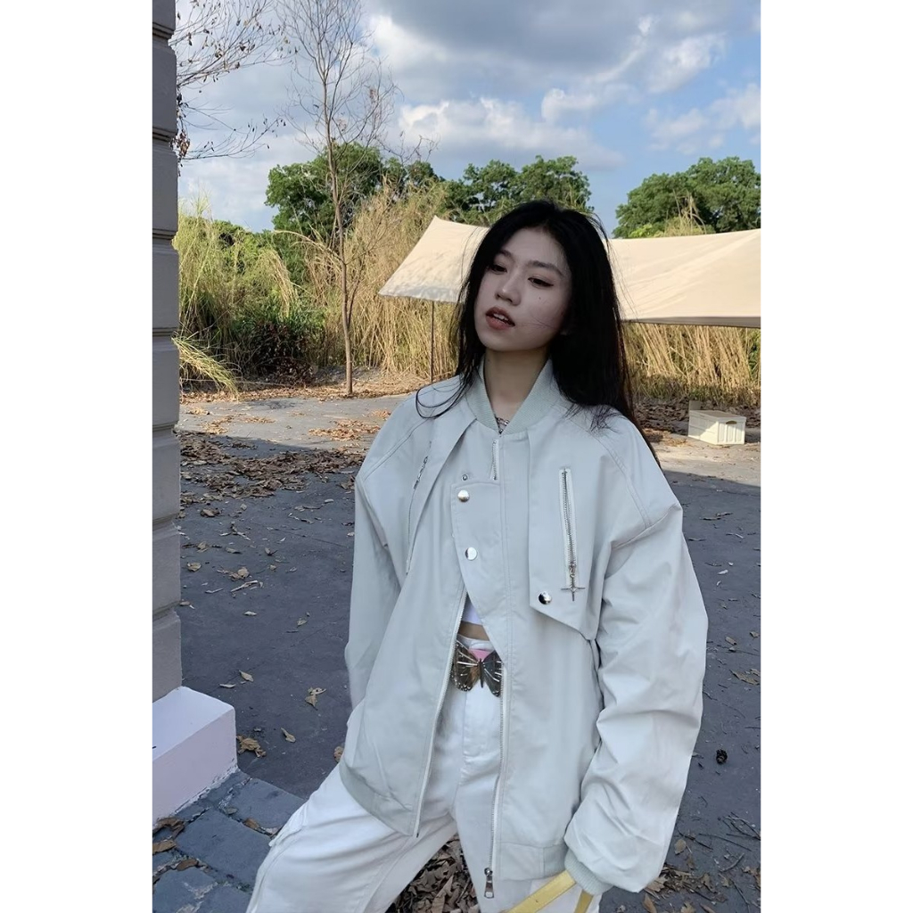 Áo Khoác Bóng Chày Dáng Rộng Phong Cách retro Mỹ Thời Trang Xuân Thu Mới Cho Nữ