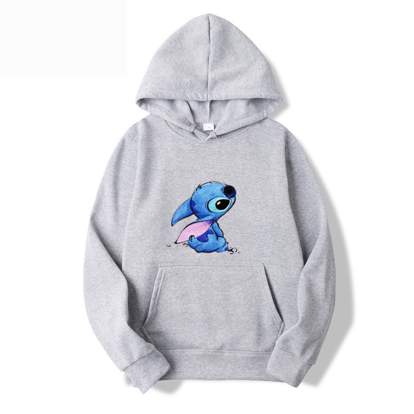 Áo hoodie Mùa Thu Tay Dài oversize in Hình stitch Cho Cặp Đôi