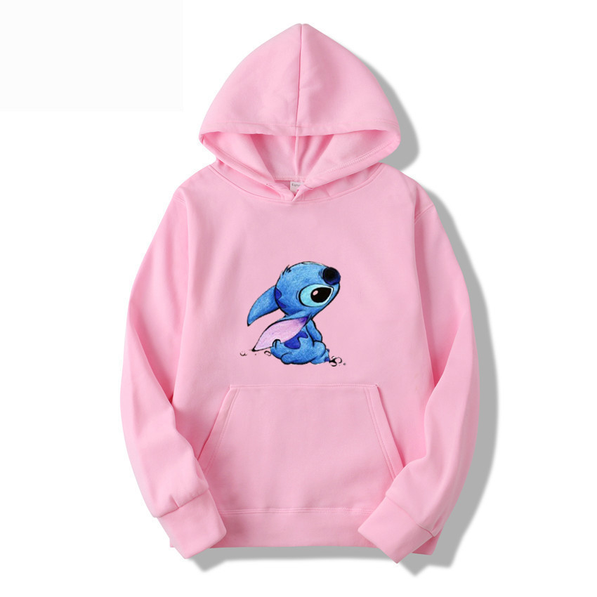 Áo hoodie Mùa Thu Tay Dài oversize in Hình stitch Cho Cặp Đôi
