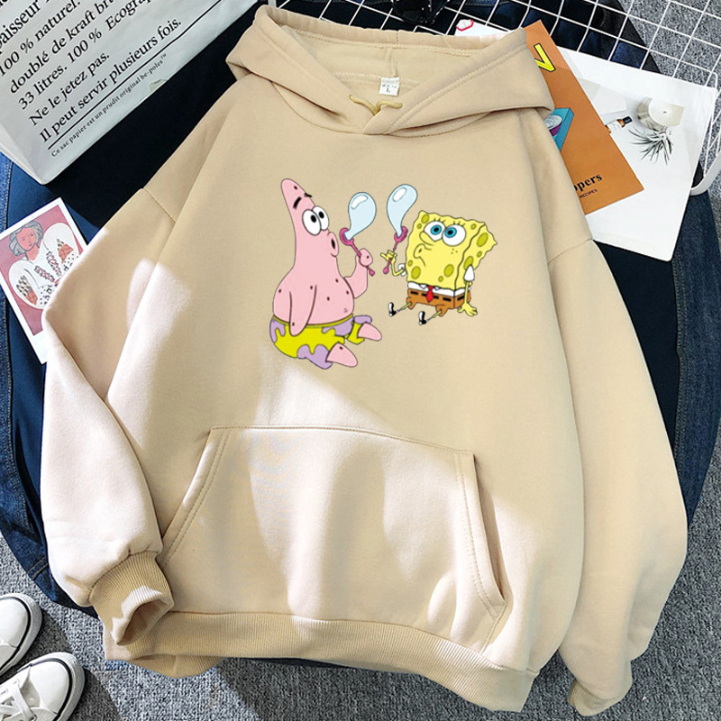 (Hàng Có Sẵn) Áo hoodie sweatshirt Tay Dài in Hình spongebob squarepants Nhật Bản Giản Dị Dành Cho Nam Nữ