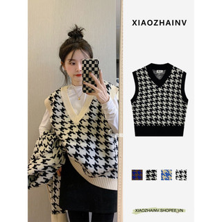 Áo khoác len XIAOZHAINV cổ v phong cách retro Hàn Quốc thời trang cho nữ