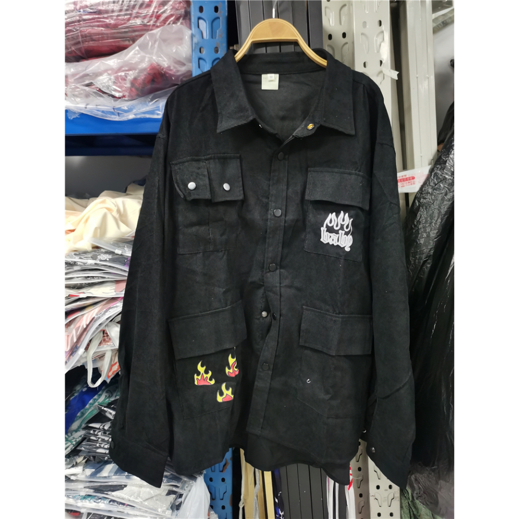 (Click To view more Shirt) Áo Sơ Mi Dài Tay Dáng Rộng In Hình Mùa Thu Cho Nam