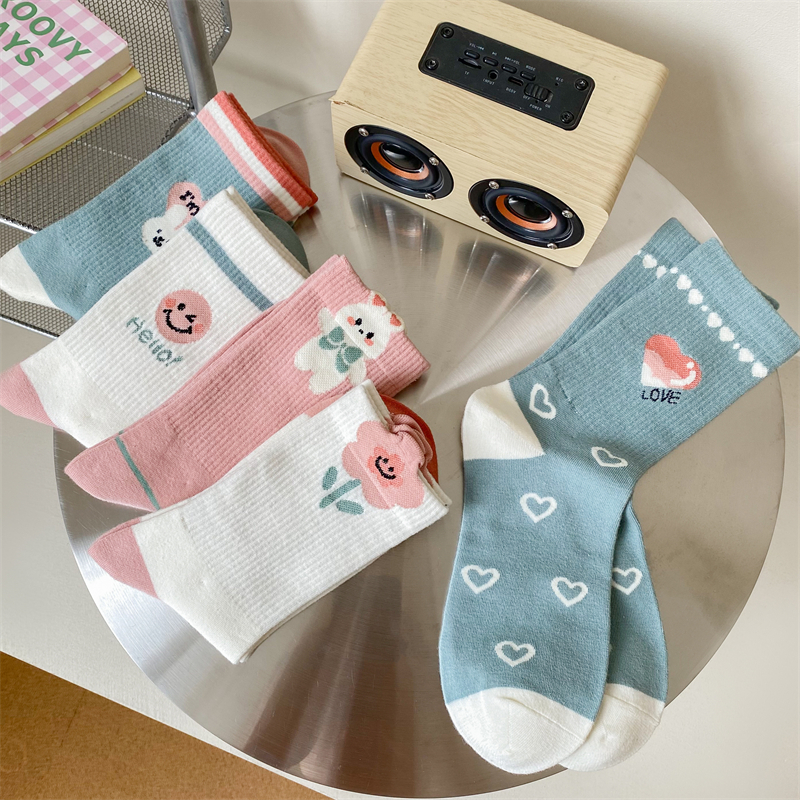 Dễ Thương Đôi Tất cotton Họa Tiết Hoạt Hình Xinh Xắn Cho Nữ