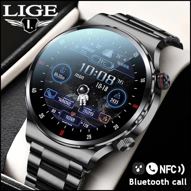Đồng Hồ Thông Minh  LIGE Màn hình cảm ứng toàn màn hình IPS chống nước IP68 ECG+PPG Cuộc gọi Bluetooth