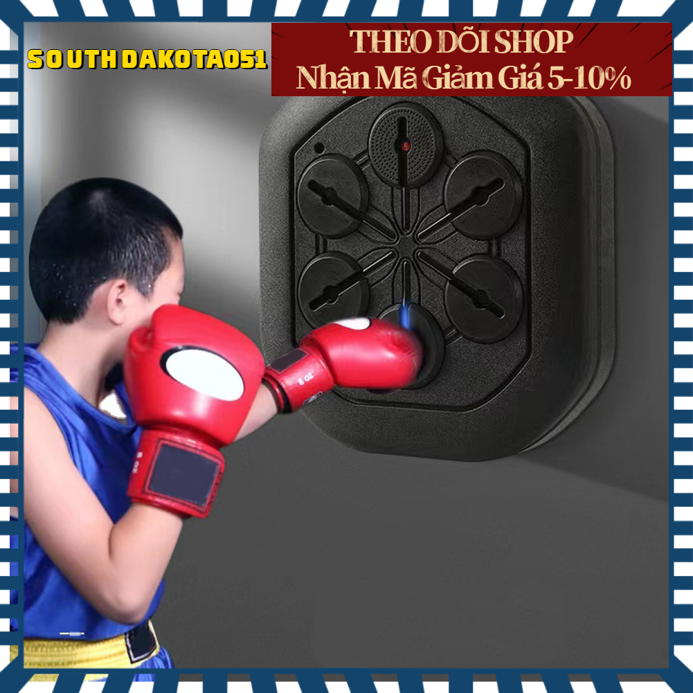 [Hàng Sẵn] Máy Tập Boxing Theo Nhạc Thông Minh - Máy Đấm Bốc Gắn Tường Bluetooth Đích Đấm Điện Tử Cho Trẻ Em Và Người Lớn 【Southdakota051】